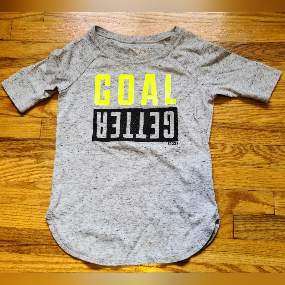 10 for $25 - Justice 6 Gray "Goal Getter Soccer" Short Sleeve T-Shirt